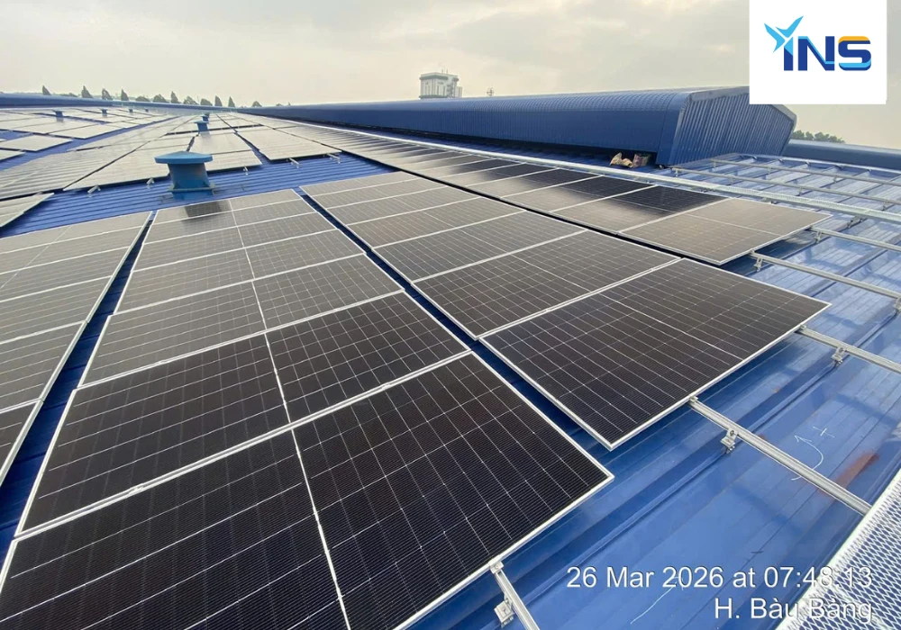 Dự án điện mặt trời mái nhà DSR VINA đạt tiến độ lắp đặt
