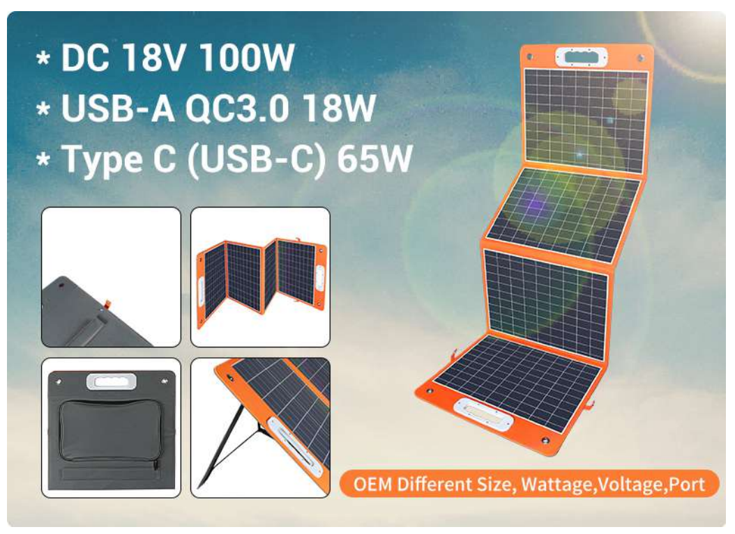 Foldable solar panel TSP18V100W